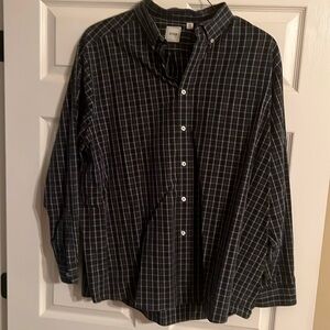 ROWM Shirt Mens Size 3XB Blue Plaid Button Up Long Sleeve